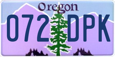 OR license plate 072DPK
