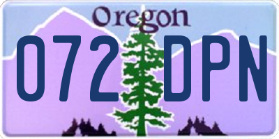 OR license plate 072DPN