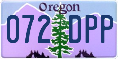 OR license plate 072DPP