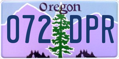 OR license plate 072DPR