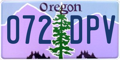 OR license plate 072DPV