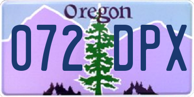 OR license plate 072DPX