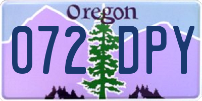 OR license plate 072DPY
