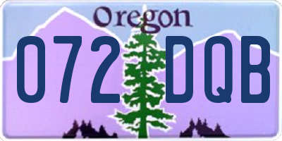 OR license plate 072DQB