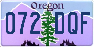 OR license plate 072DQF