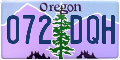OR license plate 072DQH