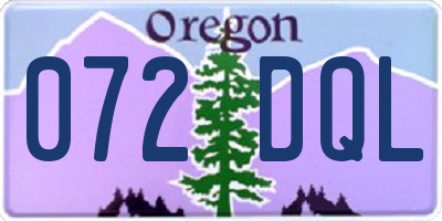OR license plate 072DQL