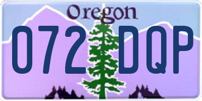 OR license plate 072DQP