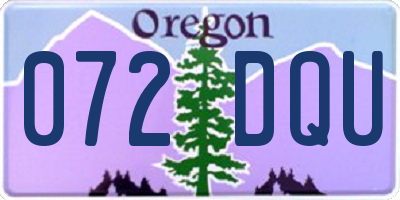 OR license plate 072DQU