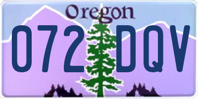 OR license plate 072DQV