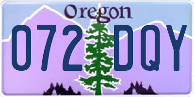 OR license plate 072DQY