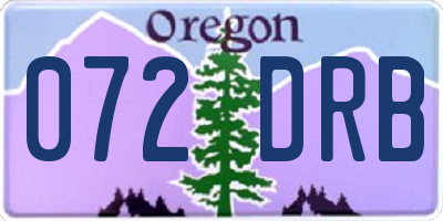 OR license plate 072DRB