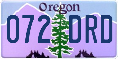OR license plate 072DRD