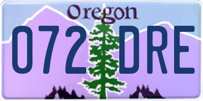 OR license plate 072DRE