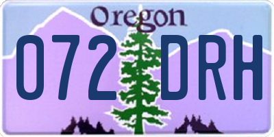 OR license plate 072DRH
