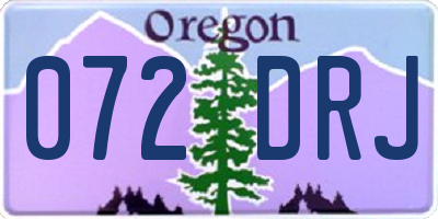OR license plate 072DRJ