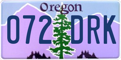 OR license plate 072DRK