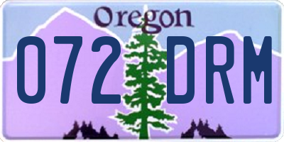 OR license plate 072DRM