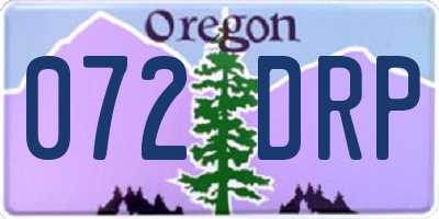 OR license plate 072DRP