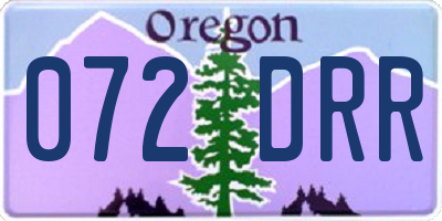 OR license plate 072DRR