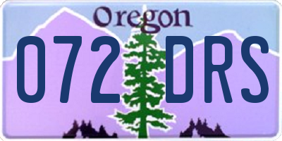 OR license plate 072DRS