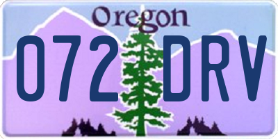 OR license plate 072DRV