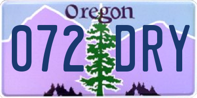 OR license plate 072DRY