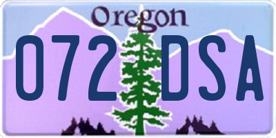 OR license plate 072DSA