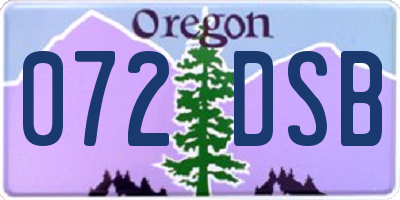 OR license plate 072DSB