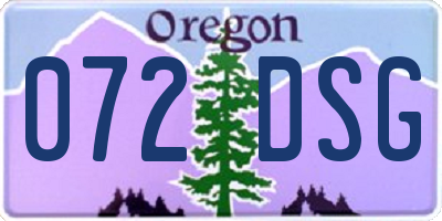 OR license plate 072DSG