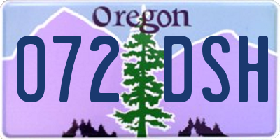 OR license plate 072DSH