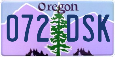 OR license plate 072DSK
