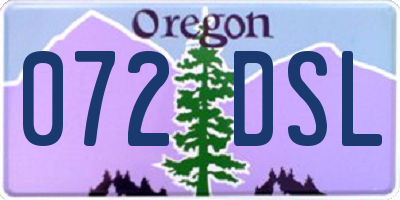 OR license plate 072DSL