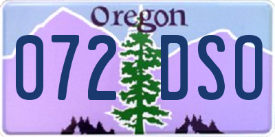 OR license plate 072DSO