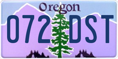 OR license plate 072DST