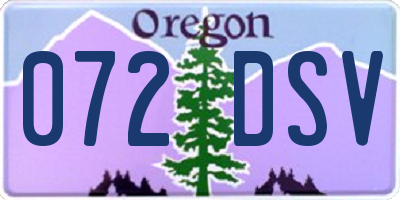 OR license plate 072DSV