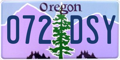 OR license plate 072DSY