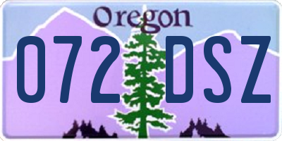 OR license plate 072DSZ