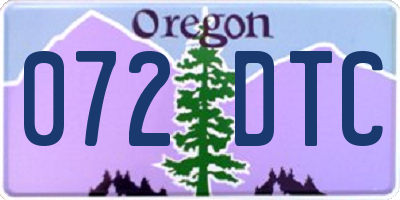 OR license plate 072DTC