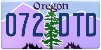 OR license plate 072DTD