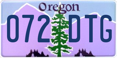 OR license plate 072DTG
