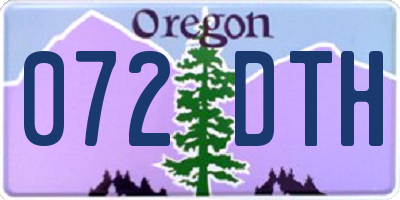 OR license plate 072DTH