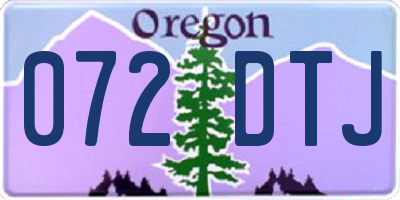 OR license plate 072DTJ
