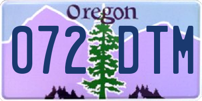 OR license plate 072DTM