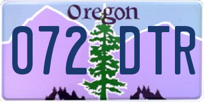 OR license plate 072DTR