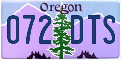 OR license plate 072DTS