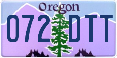 OR license plate 072DTT