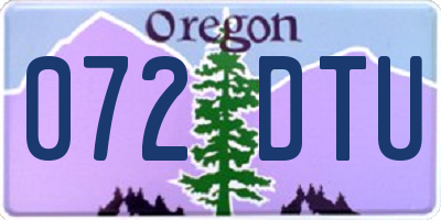 OR license plate 072DTU