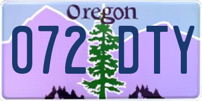 OR license plate 072DTY
