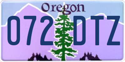 OR license plate 072DTZ